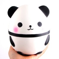 Kawaii Squishy 12CM Jumbo Cute Panda Bear Slow Rising Soft Squeeze Straps Crean Scented Bread Cake Decor Toy Kid Fun Gift