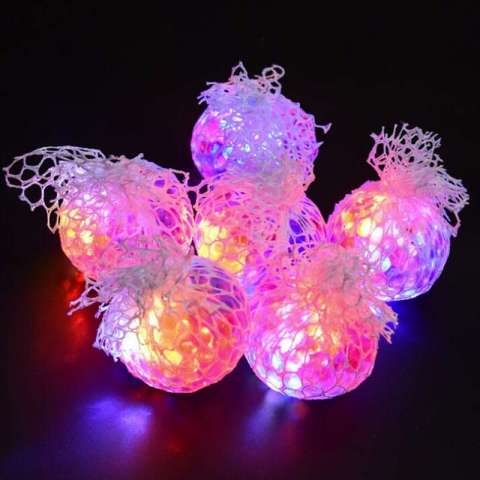 Mesh Squishy Ball with light soft Grape Balls Toys for Stress Relief